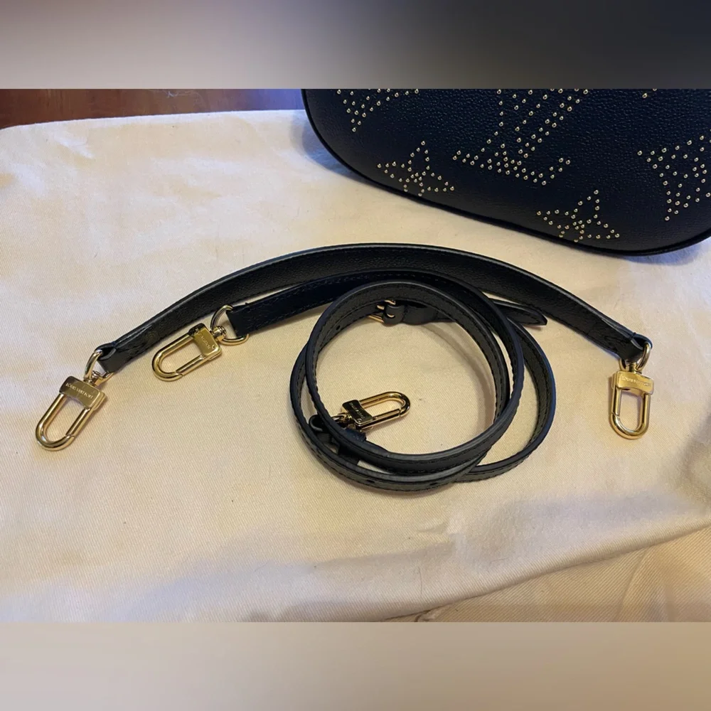 Louis Vuitton Black Bagatelle with Gold Stud Monogram